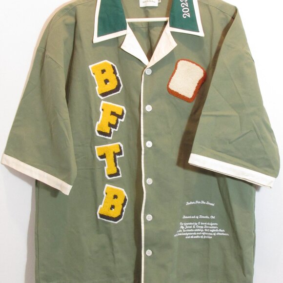 Butter For The Bread Camp Shirt Olive Green Streetwear Hip-Hop Fashion RARE! - Picture 2 of 10